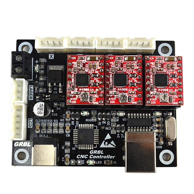 New GRBL 3-Aixs Control Board USB Port CNC Engraving Machine Control Board A4988 Motor Driver