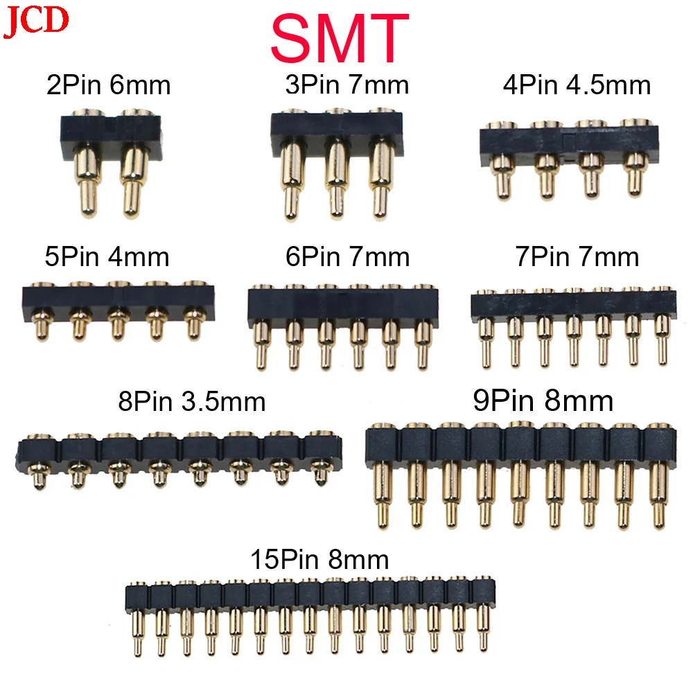 JCD 1PCS SMT DIP Pogo pin connector Pogopin Battery Spring Loaded Contact Test Probe Power Charge Header Pins 2.54 Grid