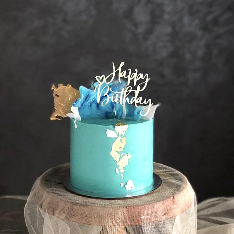Gold Silber Alles Gute zum Geburtstag Kuchen Topper Acryl Klassische Geburtstag Cupcake Topper Dessert Dekoration für Baby Dusche Kuchen Liefert – Detail 34