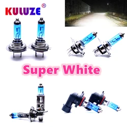 KULUZE Super White Platinum Halogen Bulb 2PCS H1 H3 H4 H7 H8 H9 H11 9005 HB3 9006 HB4 12V 100W Quartz Glass Car Headlight Lamp