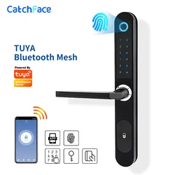 TUYA APP Waterproof Fingerprint Lock Outdoor Gate Lock RFID Code Keyless Smart Lock Digital Electronic Door Lock for Glass Door