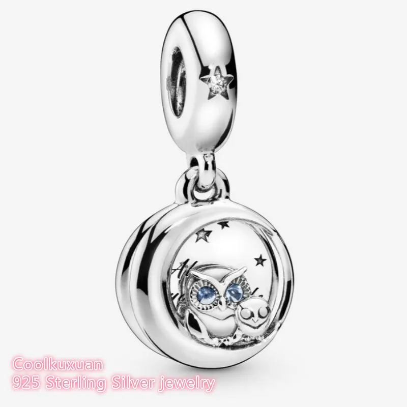 

Autumn 100% 925 Sterling Silver Always by Your Side Owl Dangle Charm beads Fits Original Pandora bracelets Jewelry Making