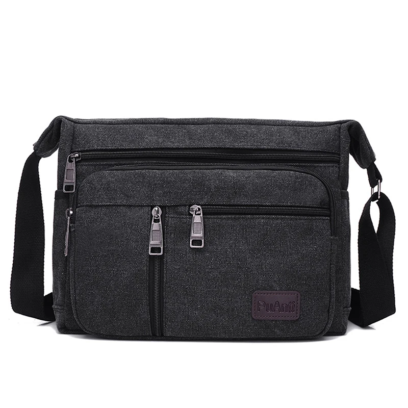 Male Travel Bag Canvas Casual Shoulder Crossbody Outdoor Bags Mens Travel School Retro Zipper Shoulder Bag Blosa