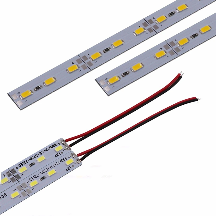 LED Aluminum Bar Light Rigid Strip DC12V SMD5730 Aluminum Alloy 50cm 36leds Supper Bright Cabinet Home decoration lighting 10pcs