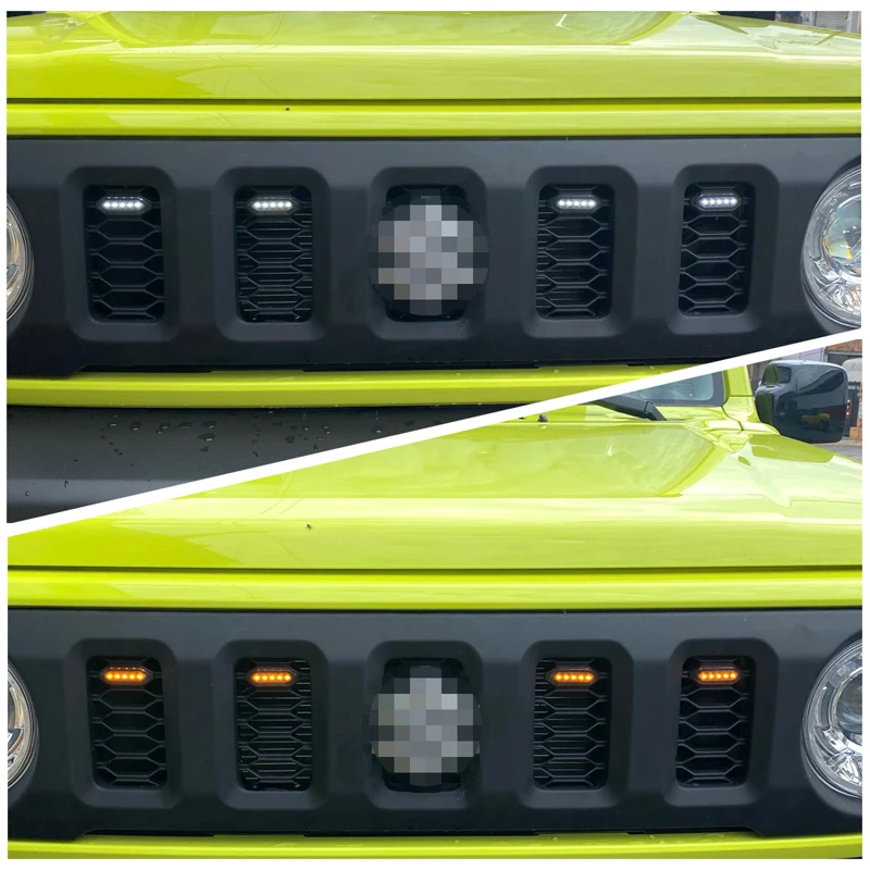 4pcs/set Front Grille LED Lamps White/Amber Decorative Lights compatible with Suzuki Jimny JB64 JB74 2019 2020