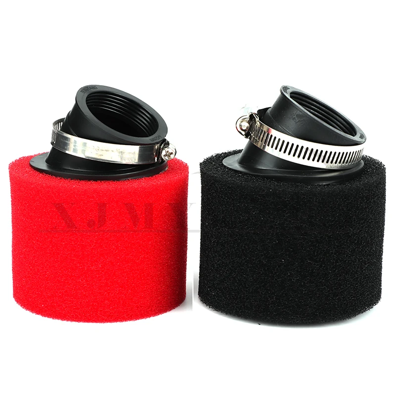 Motorcycle Air Filter Sponge 35mm 38mm 42mm 45mm 48mm Bend Elbow Neck Foam For Moped Scooter Dirt Pit Bike RED Kayo BSE