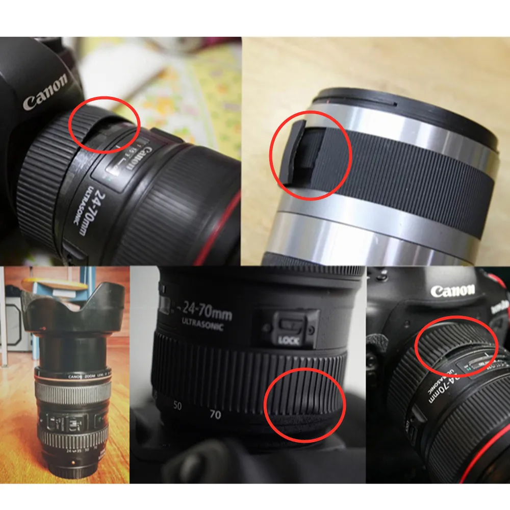 Silicone Focus Ring + Zoom Ring Rubber Band Protector for Canon EF 100mm f/2.8L IS USM Lens