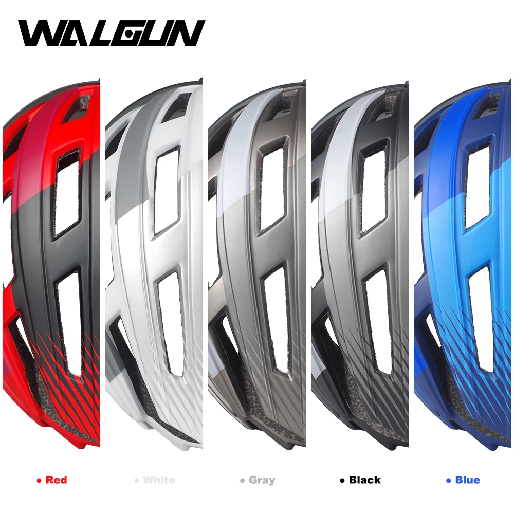 WALGUN MTB Mountain Bike Helmet L with LED Light Goggles Lens Sun Visor Road Bicycle Safety Cycling Helmets for Men Women Adult view 5