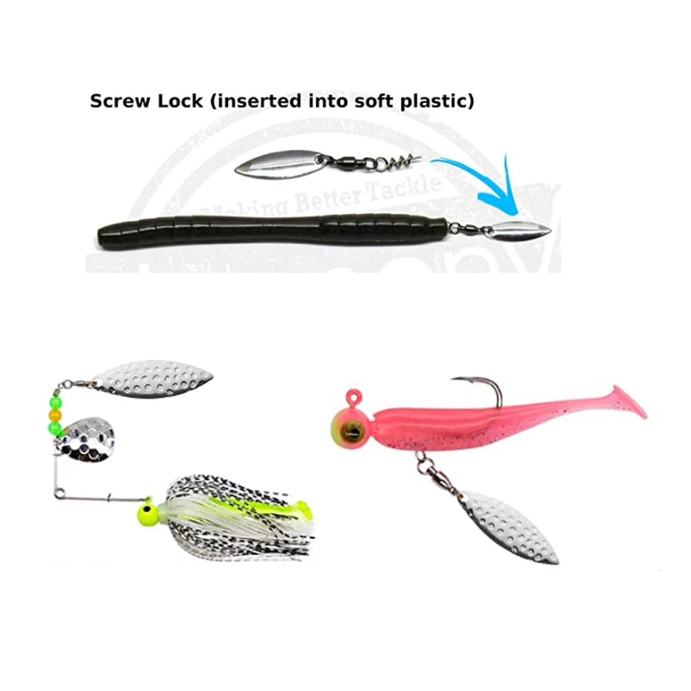 JOHNCOO Fishing Spoon Rig Lure Making Kit 5pcs Colorado Blades Fishing Spinnerbait DIY Spoon Rig Spinner Set Bass Walleye Pike