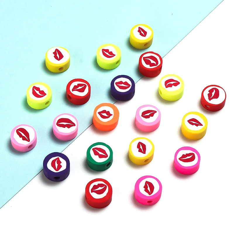 50pcs 10mm Levreshouges beads polymer clay beads mixed polymer clay spacer beads for DIY jewelry bracelet necklace