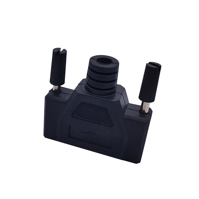 Carcasa negra macho y hembra para conector de puerto serie, carcasa de moldeo por inyección, 1 unidad, DB9, DB15, DB25