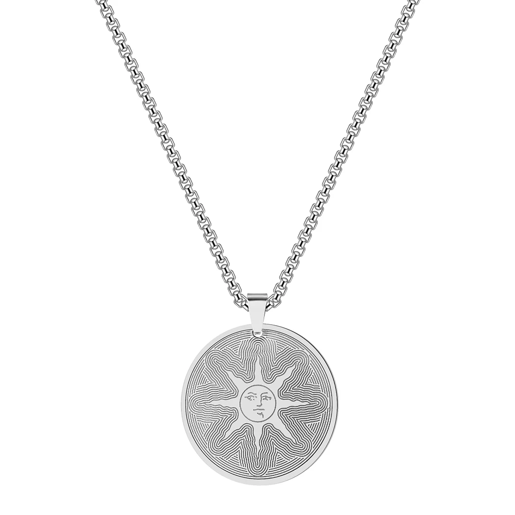 Warrior Of Sunlight Stainless Steel Necklace For Women Men Dark Souls Pendant Solaire Of Astora Sun Solar System Jewelry