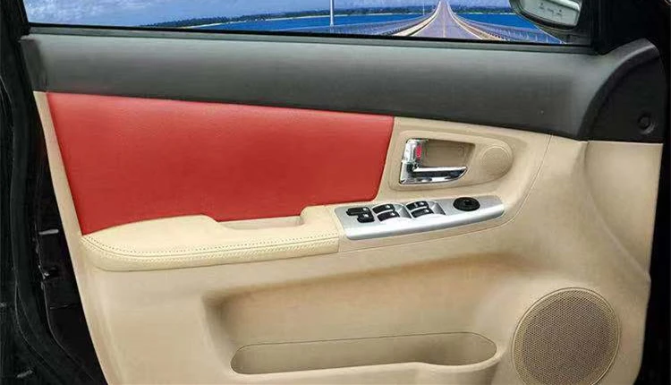 LHD For Kia Spectra Cerato 2005-2012 4PCS Car Door Handle Armrest Panel Microfiber Leather Cover Protection Trim