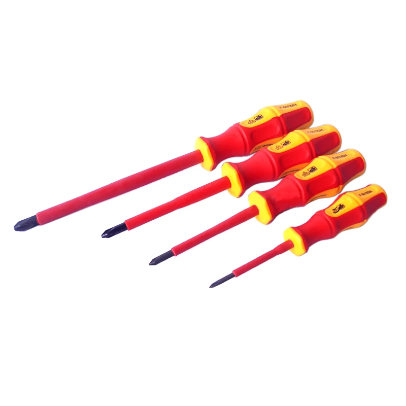 4Pc Kích Thước Hỗn Hợp Từ Tính Cách Điện VDE PH Tua Vít 1000V Điện Dụng Cụ