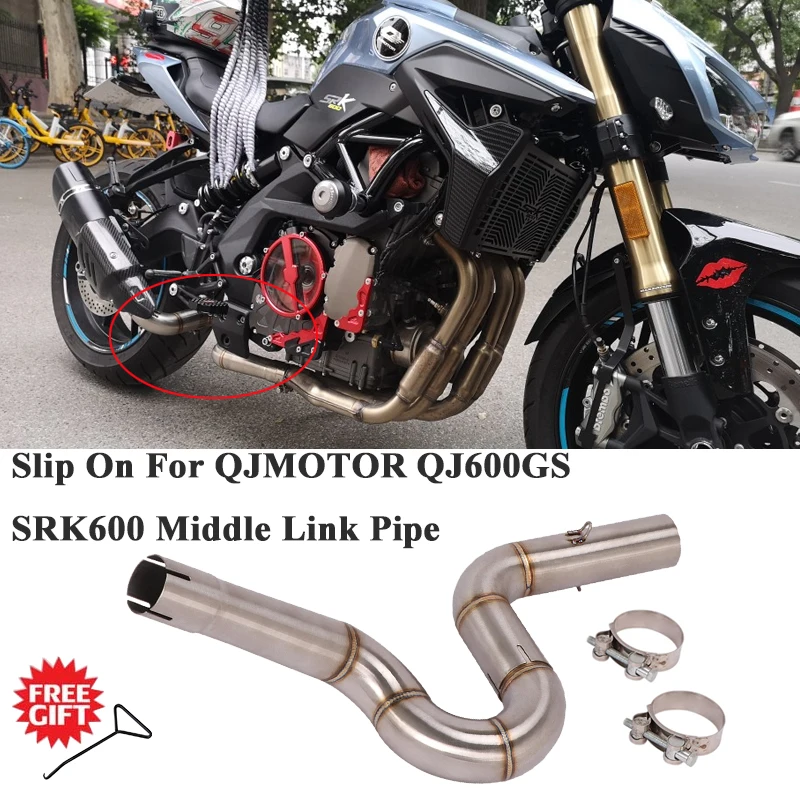 

Slip On For QJ600GS SRK600 Motorcycle Exhaust System Escape Modified Middle Connection Link Pipe 51mm Without Motobike Muffler