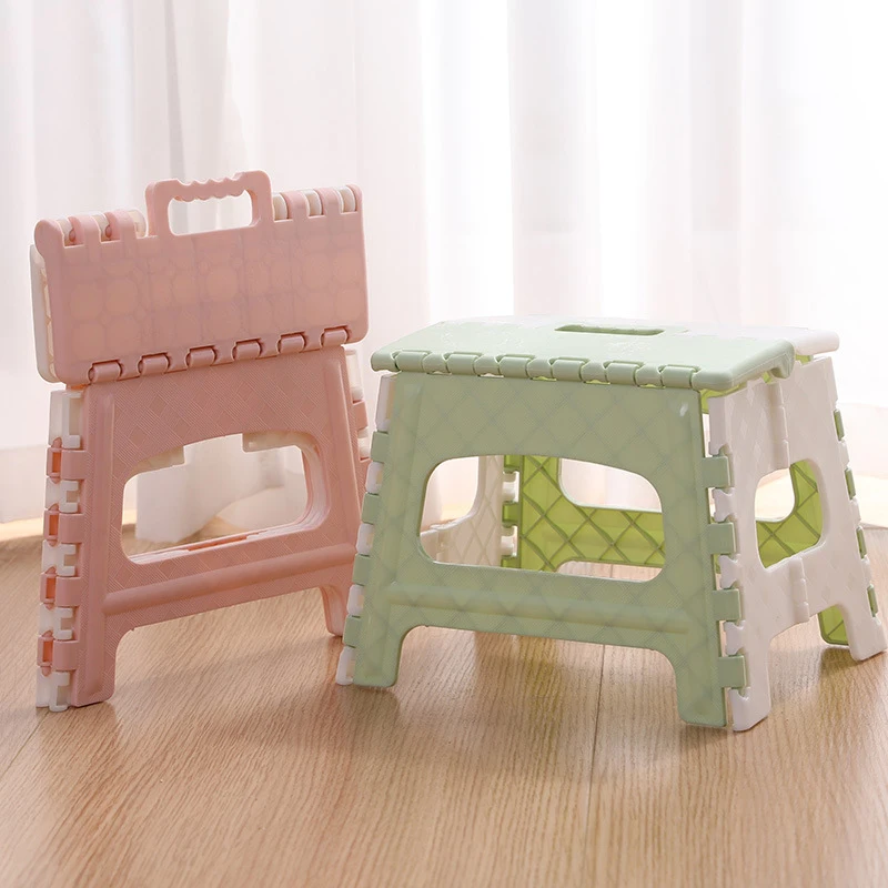 Plastic Portable Household Bathroom Folding Stool Children Adult Outdoor Portable Multi Purpose Folding Chair Easy To Store