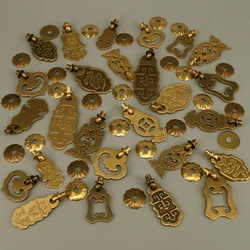 1PC Chinese Retro Drawer Pull Closet Door Handle Ancient Furniture Door Classical Wardrobe Cabinet Brass knobs