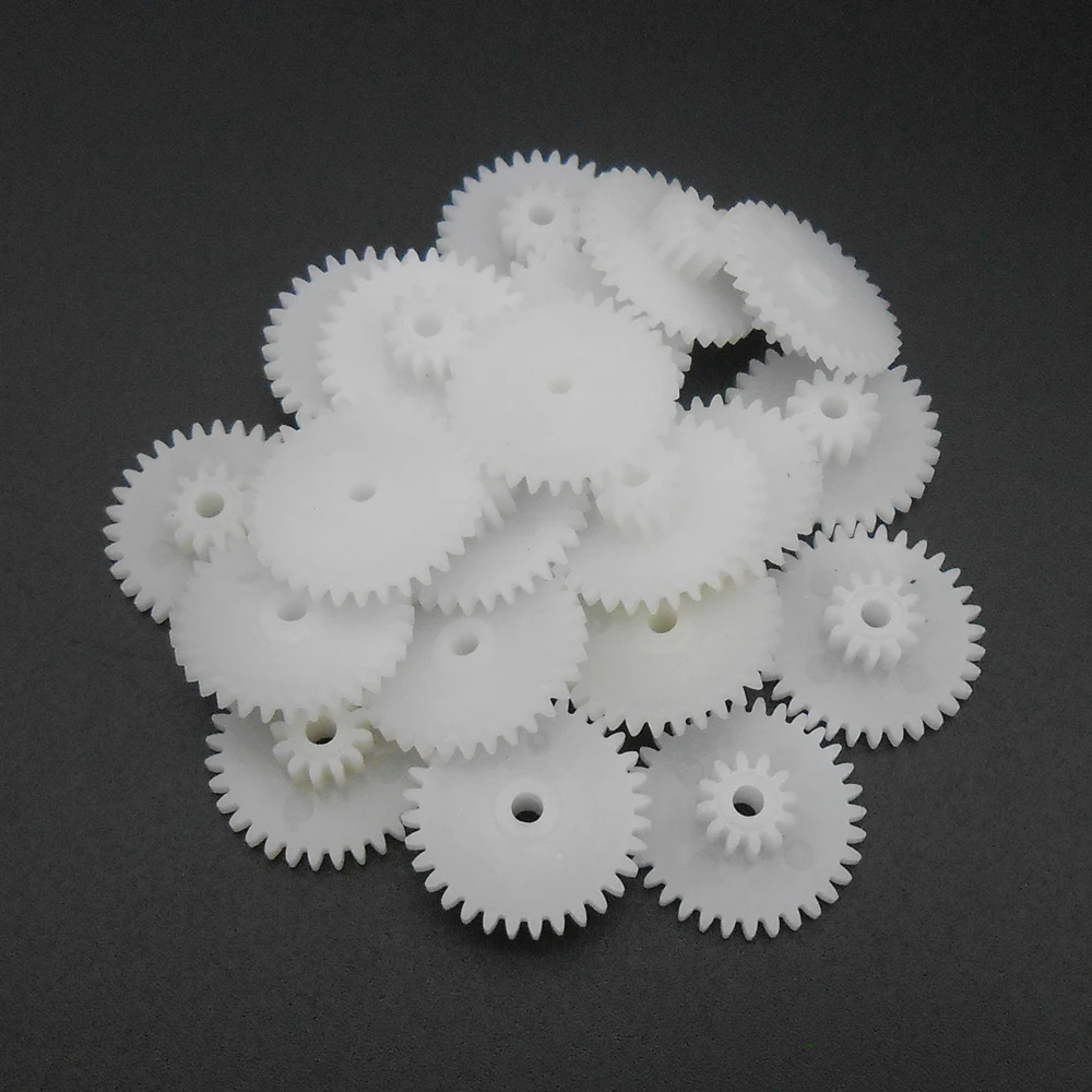 20Pcs 0.5 Modulus 0.5M Double Gear Reduction Bilayer Gears 32 Teeth 12 Teeth Aperture 2MM 2.05mm 2B Loose Fitting 32T 12T 32122B