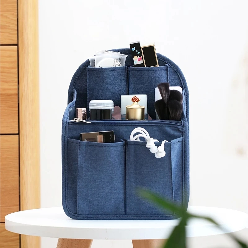 Organizador de mochila para hombre y mujer, bolsa de viaje con múltiples bolsillos, accesorios de aseo personal