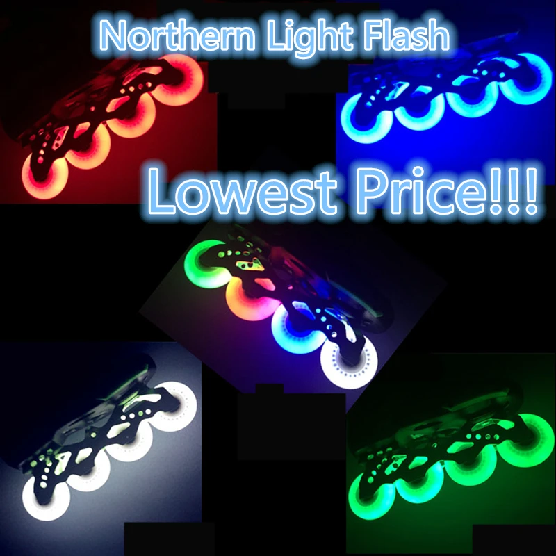 

Free Shipping LED Flash Wheel 80mm 76mm 72mm 70mm 68mm 64mm for Inline Skates 90A for Adults Kids SEBA RB Roller Wheels