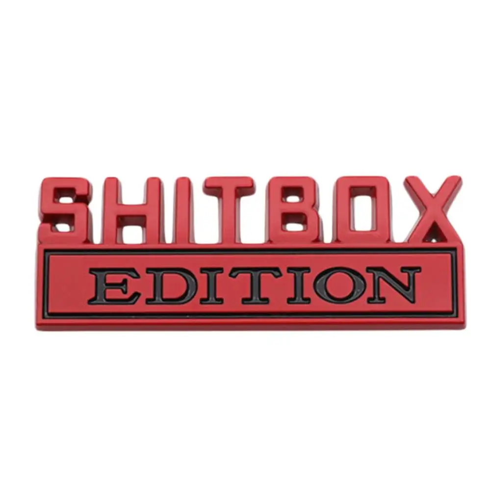 1Pc 3D Shitbox Emblem Universal Car Shitbox Stickers ABS Car Badge Big Size Sticker Decal Compatible With Autos Trucks Stron