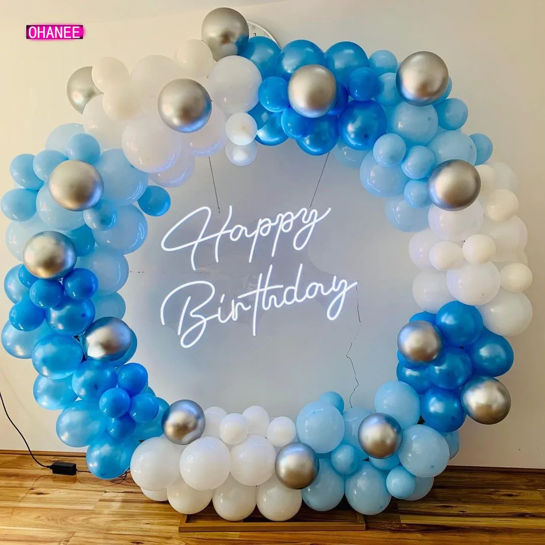 OHANEE Happy  Birthday Decoration LED Neon Sign Custom Made Wall Lights Party Wedding Decor Shop Restaurant Drop Shipping