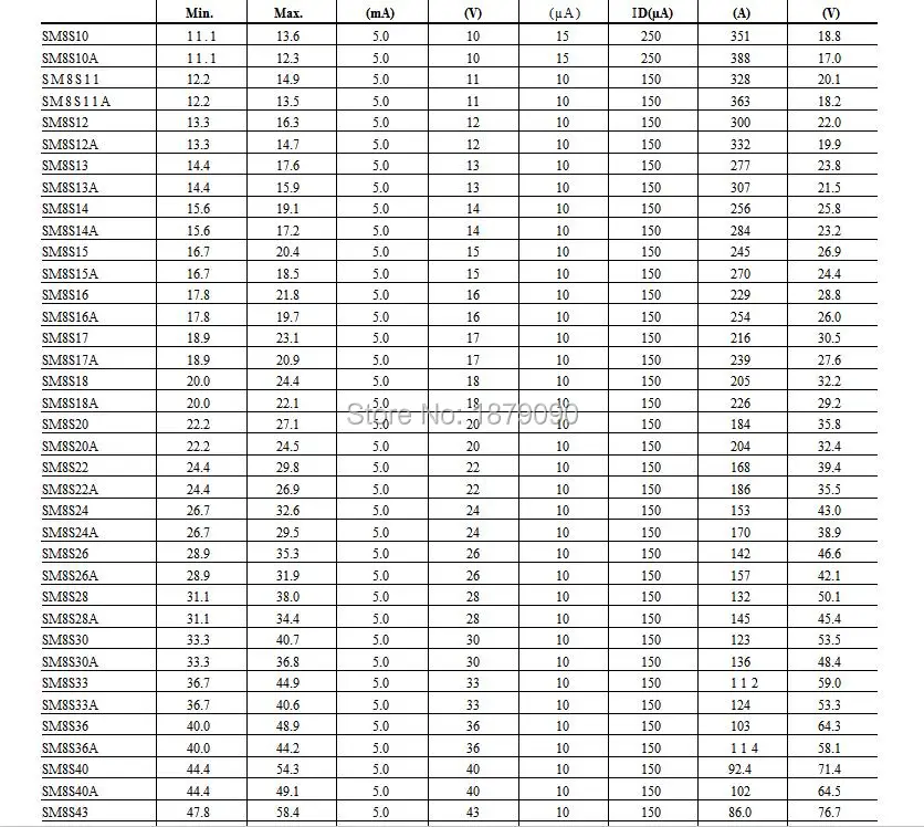 Diodo de protección automotriz, 10 unids/lote, SM8S26A, SM8S26CA, SM8S28A, SM8S30A, SM8S30CA, 6600W, 26V, 28V, 30V, UNI/BI DO-218AB