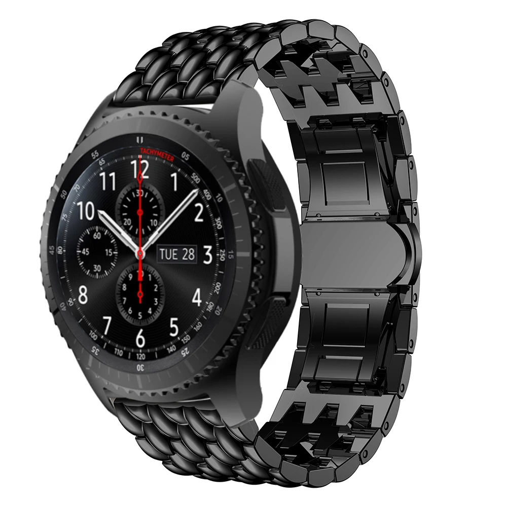 Correa de reloj inteligente para Samsung Gear S3 Frontier, correa de reloj inteligente clásica de acero inoxidable de 22MM, accesorios para Galaxy