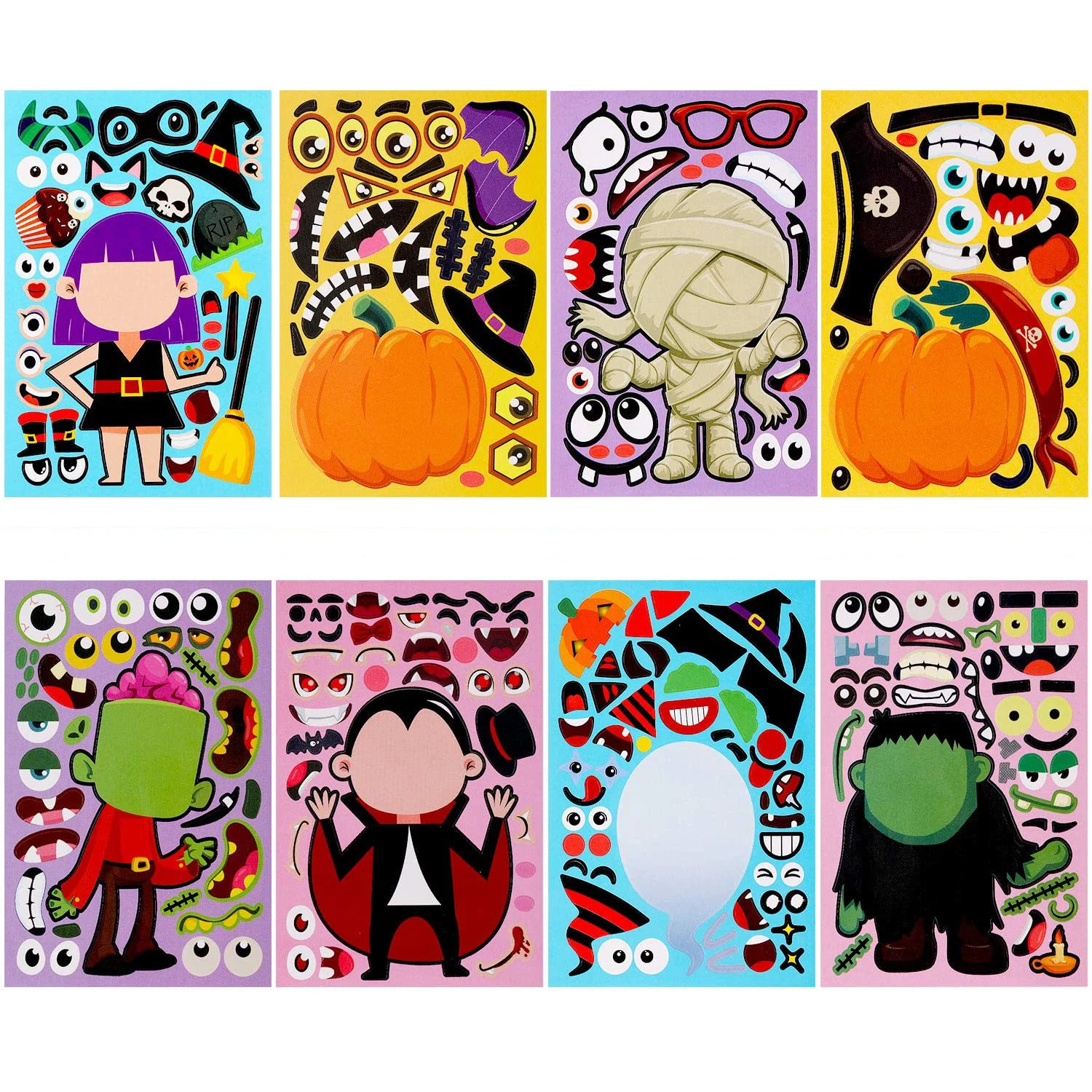 4 Pcs Make A Face Princess Sticker Kids DIY Stickers Animal Puzzle Games Baby Recognition Training Education Toy Children Gifts