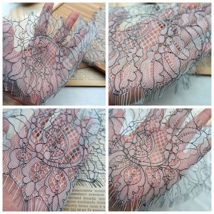 3Meters Delicate Eyelash Lace Fabric Diy Clothing Yarn Stitching Decorative Fabric