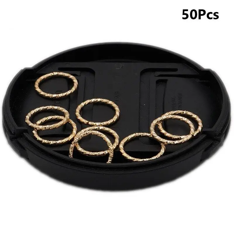 50PCS Metal African Hair Rings Beads Cuffs Tubes Charms Dreadlock Dread Hair Braids Jewelry Decoration Hair Styling Accessories