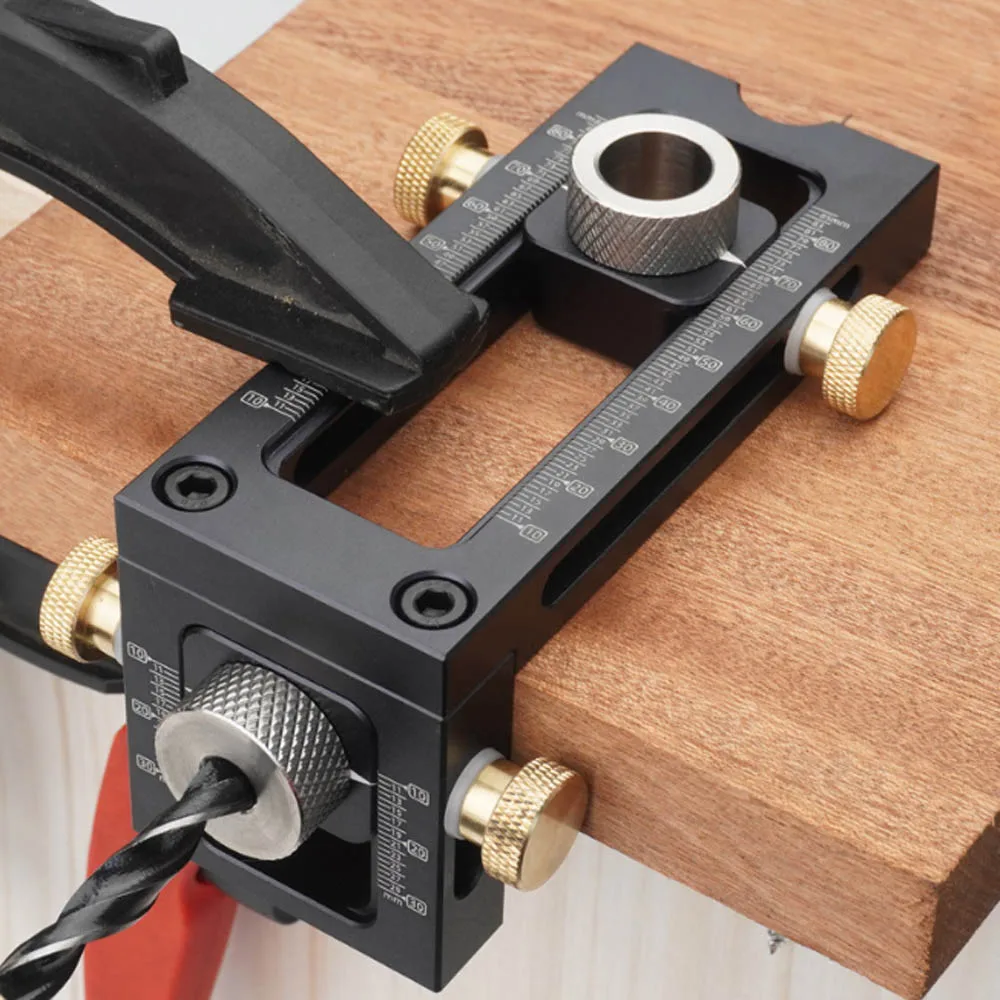 Woodworking Tools 2 in 1 Drill Punch Positioner Locator Jig for Baby Crib Cross Oblique Flat Head Puncher Bed Cabinet Screw