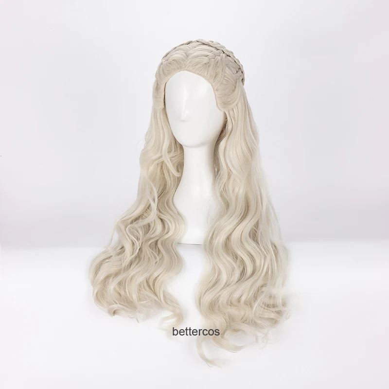 Daenerys Targaryen Cosplay Bộ Tóc Giả Dài Lượn Sóng Rồng Của Mẹ Chịu Nhiệt Tóc Tổng Hợp Tóc Giả + Tặng Bộ Tóc Giả Bộ Đội