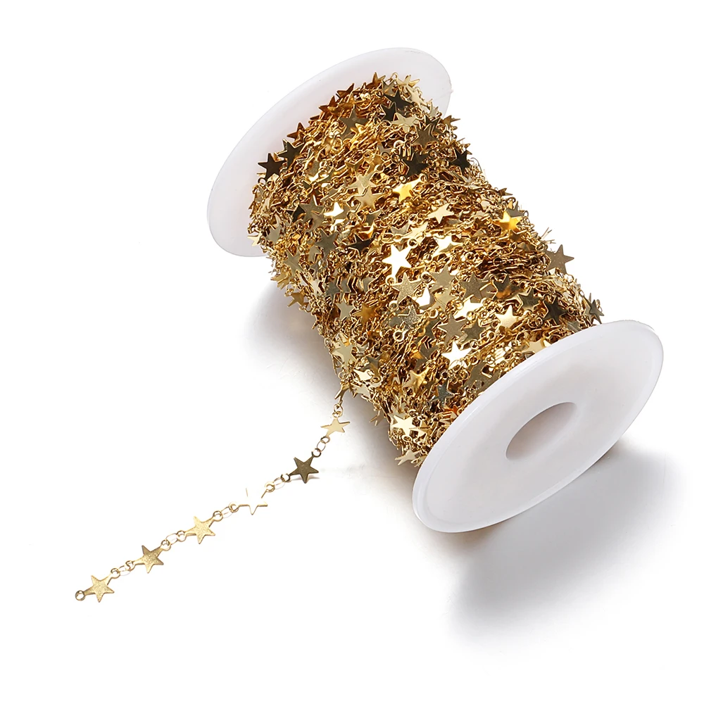 1meter Gold Farbe Edelstahl Ketten Stern Link Ketten DIY für Frauen Halskette Armband Schmuck Herstellung Komponenten DIY Keine verblasst – Detail 17