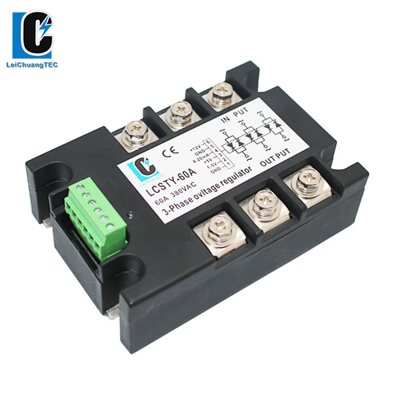 380VAC 40A-120A Control Signal 4-20mA or 1-5V Three Phase Voltage Regulator Power Controller Module