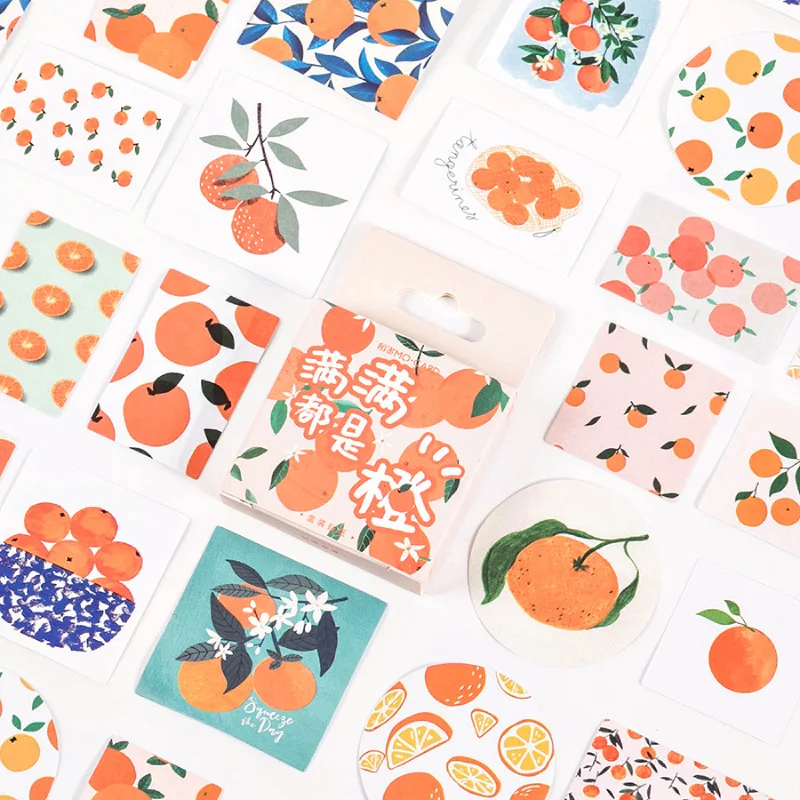 46 Pcs/pack Fresh Fruits Orange Stationery Sticker Scrapbooking Journal Diary Diy Label Craft Stickers For Kids Boys Girls