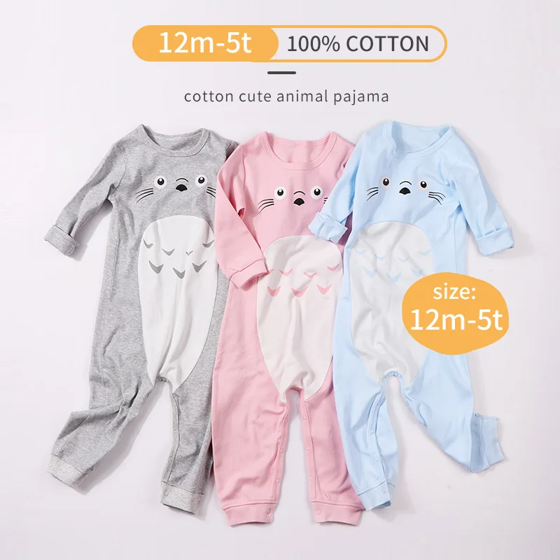 

Toddler Big Boy Girl 100% Cotton Romper Long Sleeve Children Home Clothing Pajamas Sleepwear Kids XXL overalls 2 to 6 years