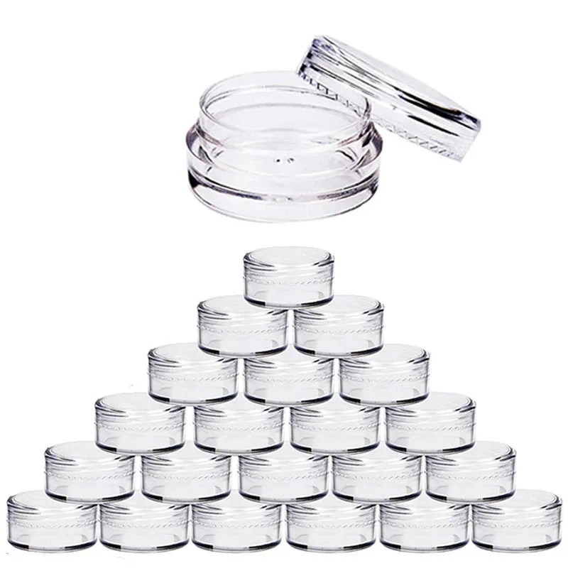 10pcs 2g 3g 5g 10g 15g 20g Plastic Empty Clear Cosmetic Jars Makeup Container Lip Balm Lotion Bottles Vials Cream Pot Gel Box