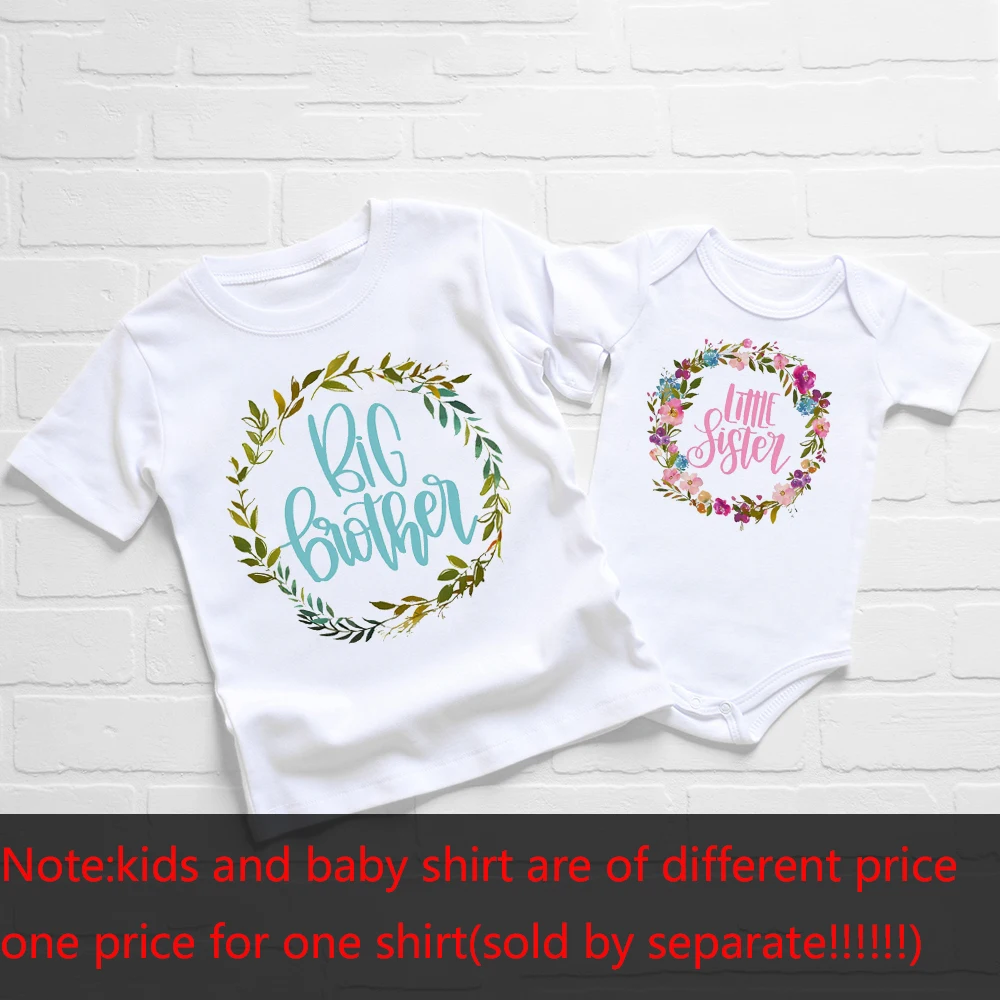 Big Brother Little Sister Shirts Family Look Big Brother Little Sister T-Shirts Brothers Sisters Dinosaur Cute Tshirts Drop Ship