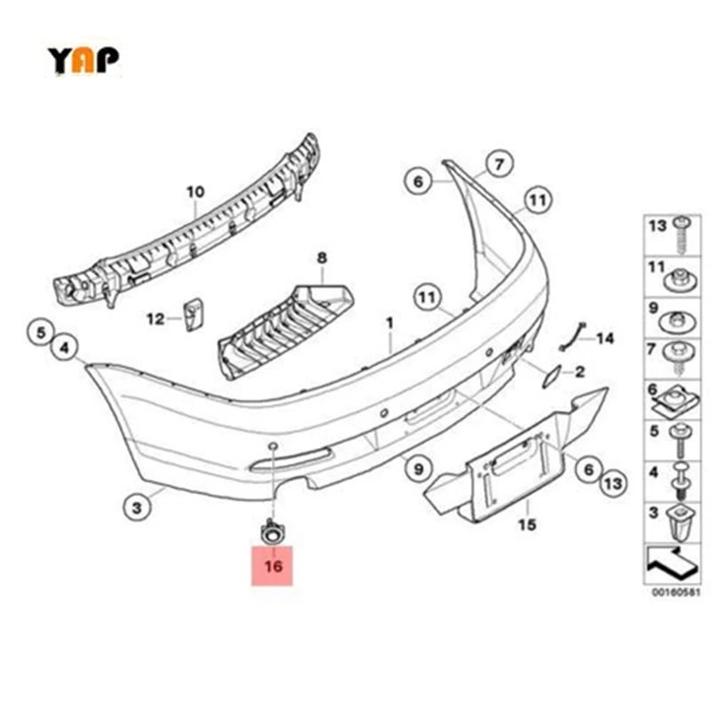 PDC SENSOR/PARK DISTANCE CONTROL SENSOR (4) FOR BMW E46 M3 330i 323Ci 325Ci 325xi 330xd 66218380318 1998-2005