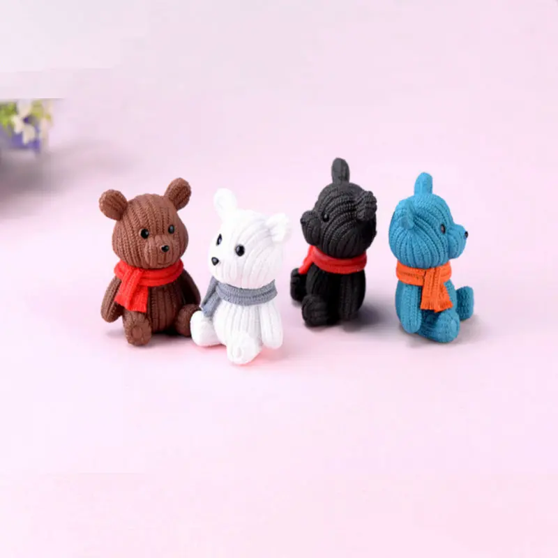 1Pcs Popular Plastic Teddy Bear Miniature Fairy Garden Easter Animal Figurines Party Gift Home Decoration Accessories image 3