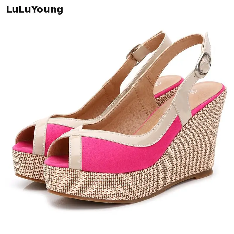 33-40 Summer High Heel Wedges Sandals Female Peep Toe Leisure Platform Sandals Women