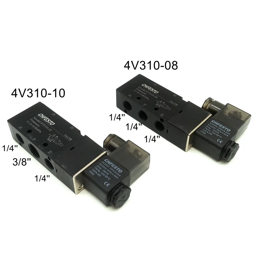 4V310-08 G1/4 4V310-10 G3/8 Solenoid Valve 5/2 Port Internal Pilot Type Single Coil Valve