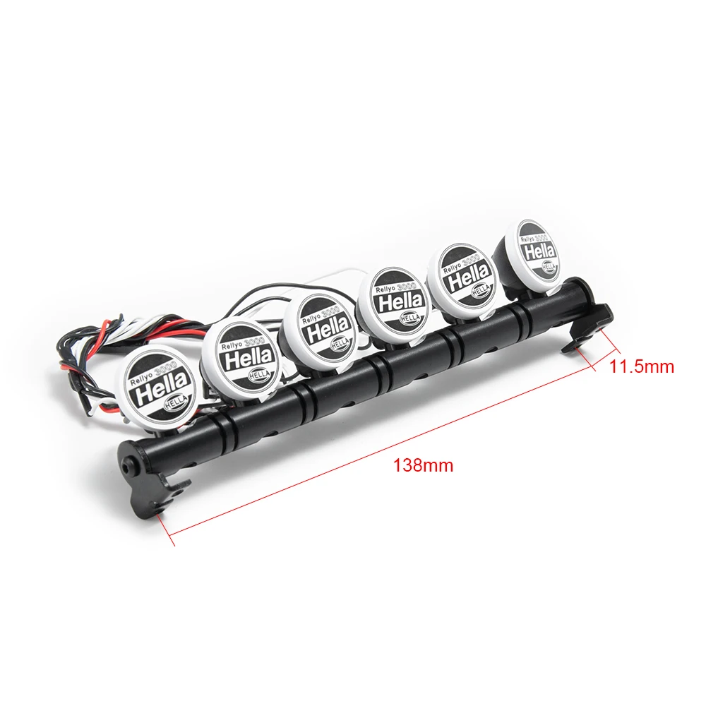 Yeahrun Rc Auto Dak Lamp Led Lichtstrip Met Beugel 4.8-6V Voor 1/10 Trx4 Trx6 D90 Axiale Scx10 90046 Wraith Onderdelen