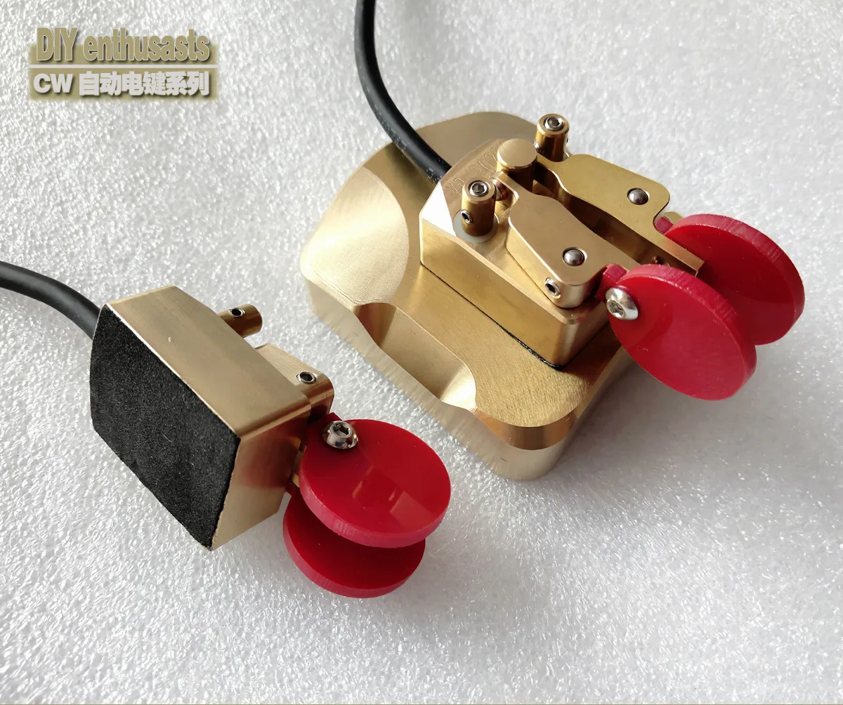 Pure Copper CW Dual Paddle Autokey Magnetic Rebound Base Separable Morse Code Automatic Key