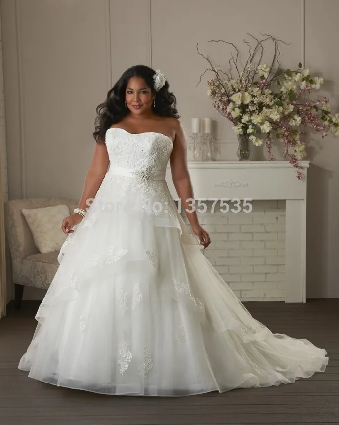 

custom Hot Sale 2025 Plus Size Wedding Dress with Lace Appliques Bridal Gowns Vestido De Noiva drop Shipping Lace Up Organza