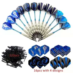 12PCS Silver Coating Soft Dart Set Kit Steel Darts Needle Box Rod Leaf Dartboard Accessories Electronic Dartboard