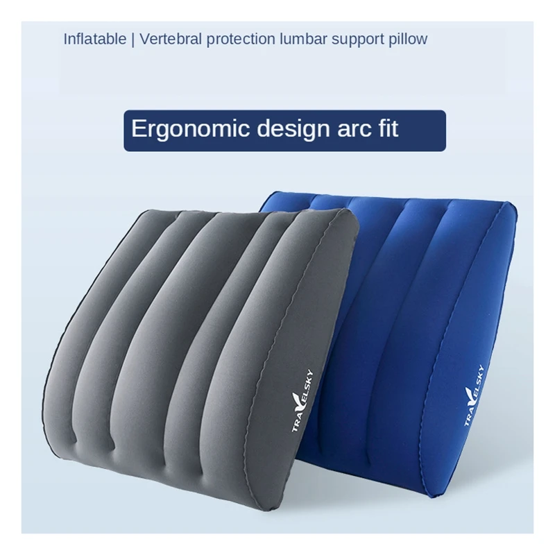 Multipurpose Inflatable Cushion Office Nap Lumbar Pillow Travel & Outdoor Car Waist Cushion Body Wedge Headrest Back Pain Relief