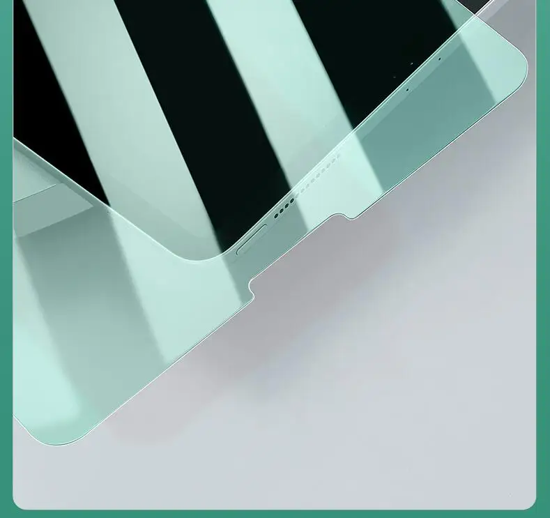 واقي شاشة بالضوء الأخضر ، لجهاز iPad 6 Pro 11 Air 2 3 10.9 2020 iPad 10.2 2019 iPad Mini 4 5 10.5 زجاج مقسّى