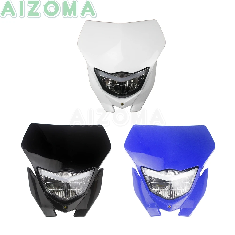 Supermoto Motorcycle Headlight White Head Lamp Light For Suzuki Yamaha Enduro MX EXC WRF YZF CRF DRZ TE 125/230/250/450/500 R RX